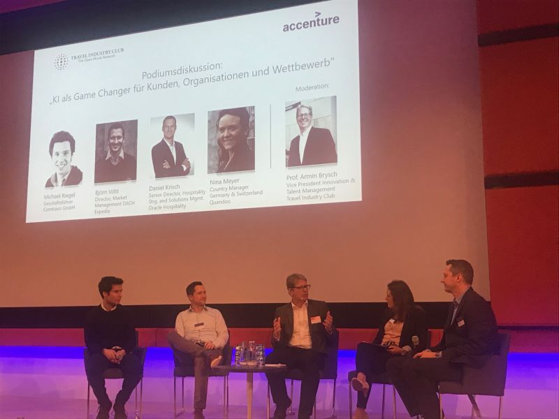 Moderation der Podiumsdiskussion auf dem Travel Technology Symposium 2019